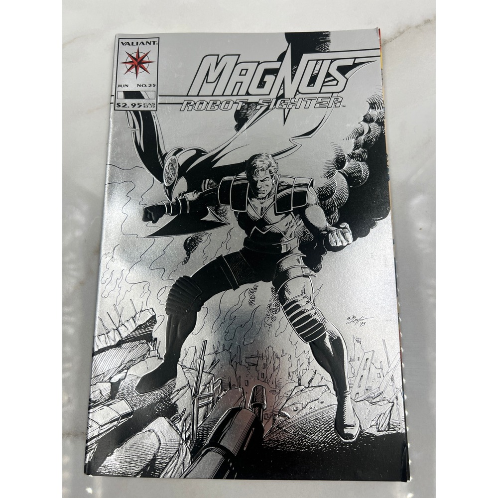 Magnus Robot Fighter 25 Valiant Comics 1993 Silver Foil Cover John Ostrander